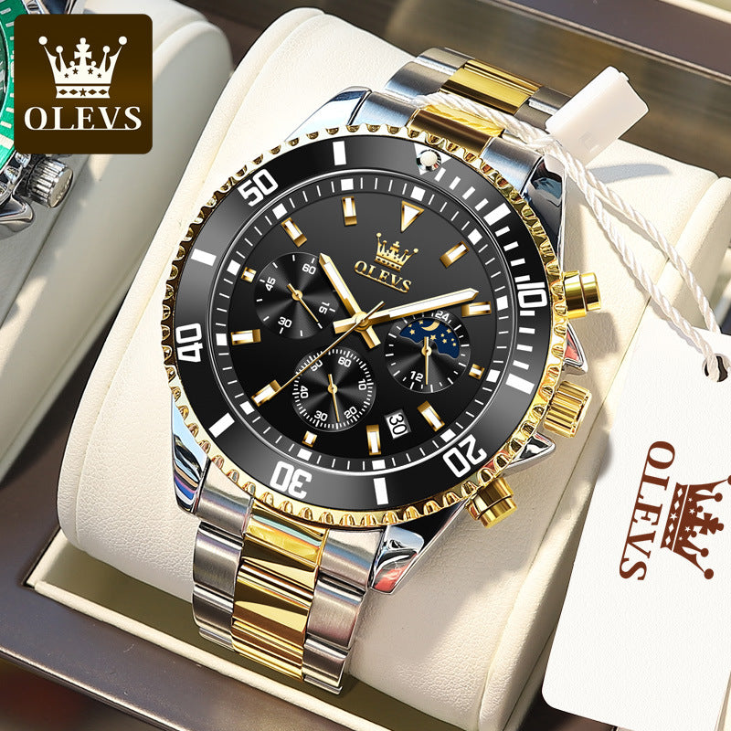 One piece drop shipping Oris brand watch hot selling multi-function chronograph three-eye quartz watch waterproof men's watch men's watch