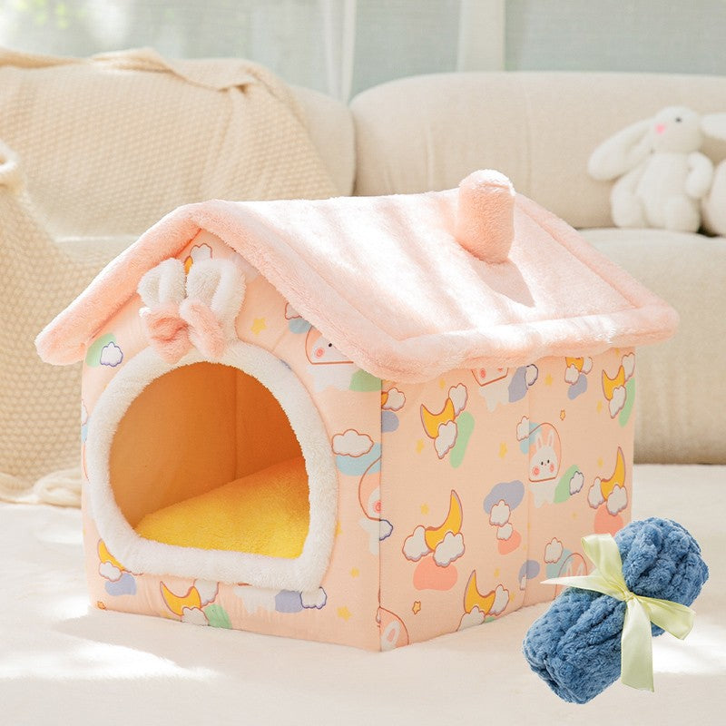 Double roof detachable and washable dog house four seasons universal cat bed autumn and winter tent dog bed pet bed cat house dog house dog house