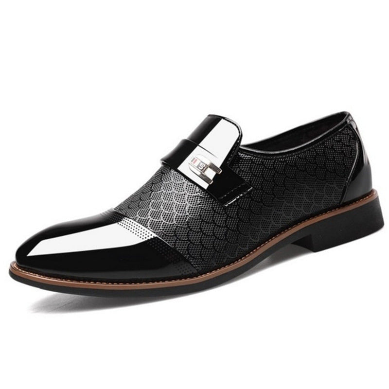 Orfu Footwear 3393 Men's Embossed Leather Shoes Overfoot Men's Casual Leather Shoes Men