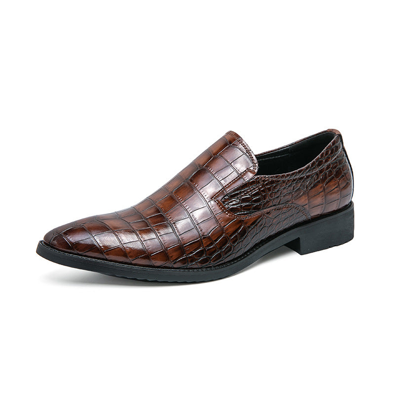 Amazon men's leather shoes retro British style European and American men's nightclub pointed leather shoes men's toe leather shoes