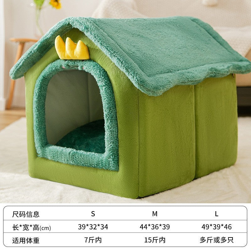 Double roof detachable and washable dog house four seasons universal cat bed autumn and winter tent dog bed pet bed cat house dog house dog house