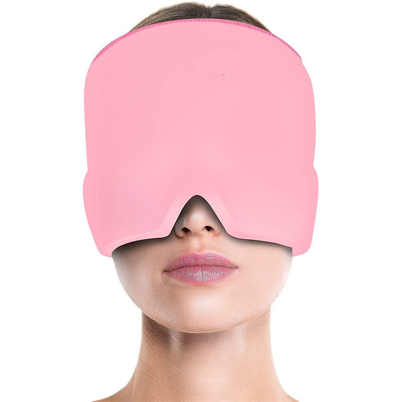 Migraine Relief Hat Ice Compression Headache Relief Gel Eye Mask Cold Therapy Migraine Face Mask Elastic Bag