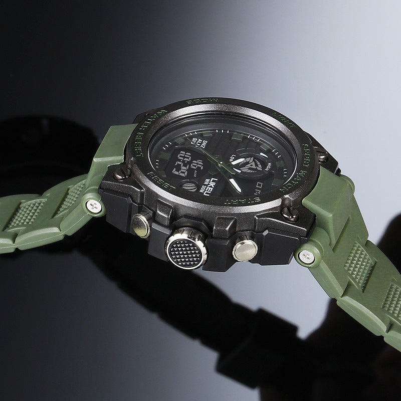 2021 new watch male black technology big dial luminous waterproof trend fashion youth student electronic watch
