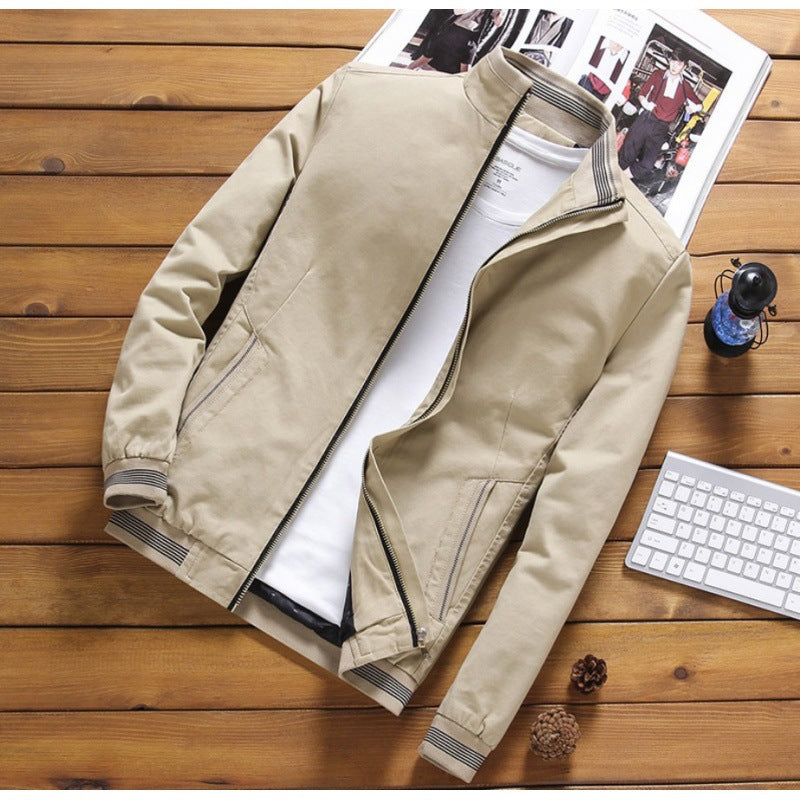 Cross-border supply 2022 winter new men's jacket plus velvet thick Korean version of the slim men's jacket stand collar men's trend