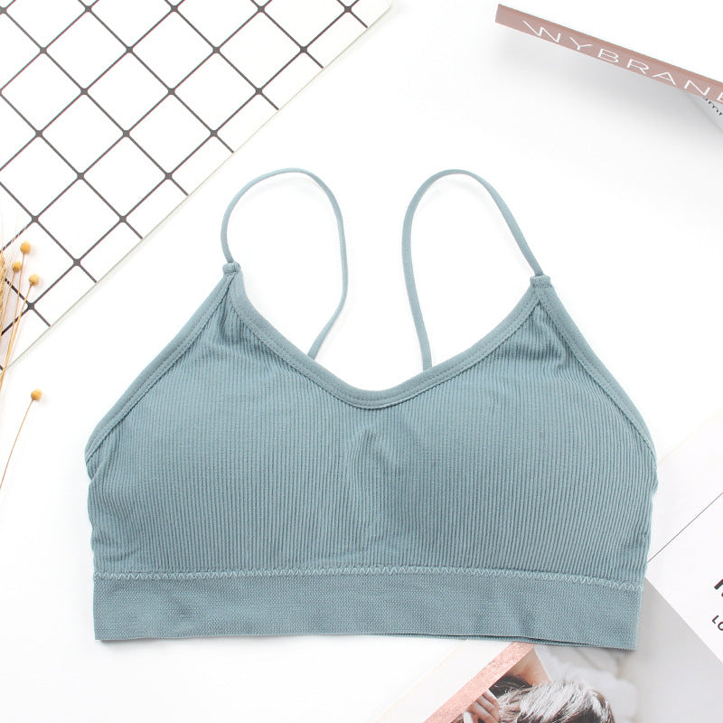 New seamless anti-glare tube top with chest pad threaded camisole beauty back wrap chest one piece bra underwear women