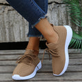 2022 new spring, summer and autumn all-match women's single shoes flat soft sole shoes Korean version trend casual flying woven sports running shoes