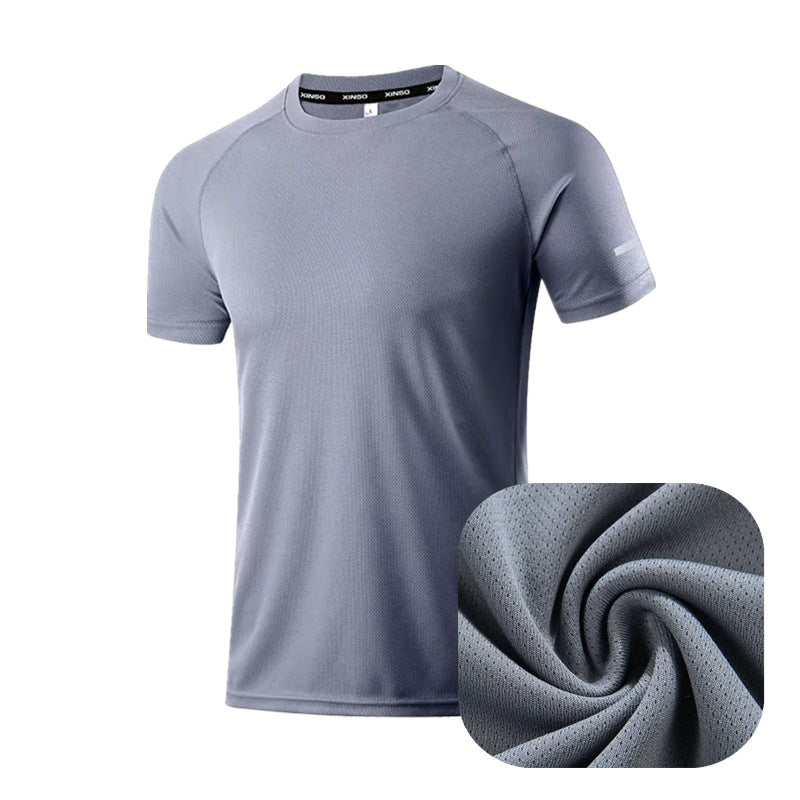 Men's Workout Shirts Lightweight Quick Dry T-Shirts Fishing Hiking Solid Color Mesh Breathable Loose Plus Size Melman Shirt
