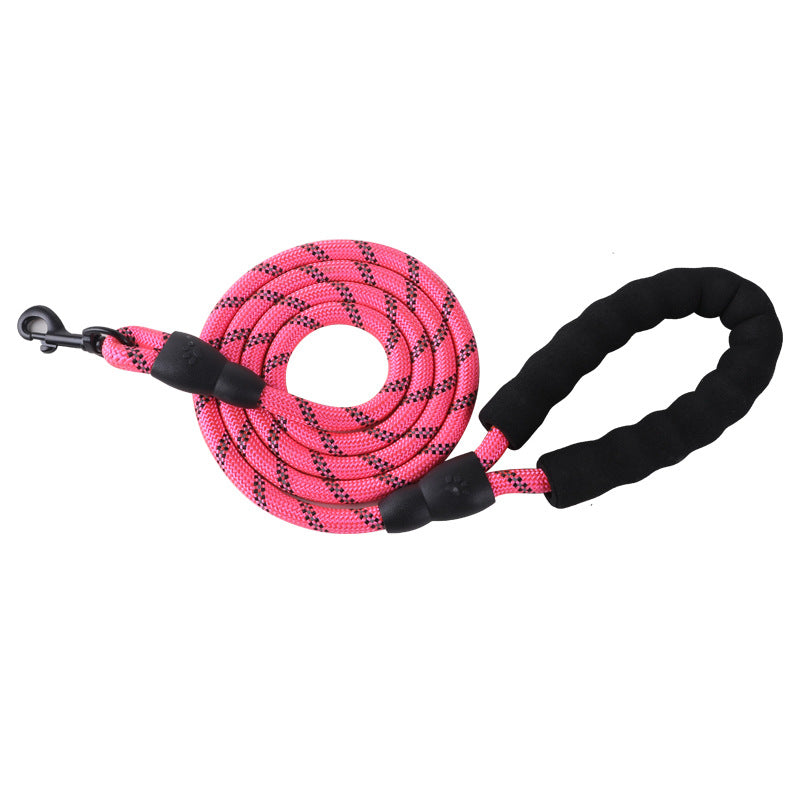 Cross-border pet leash anti-explosion punching dog leash reflective round rope dog chain leash dog leash not tight hand leash