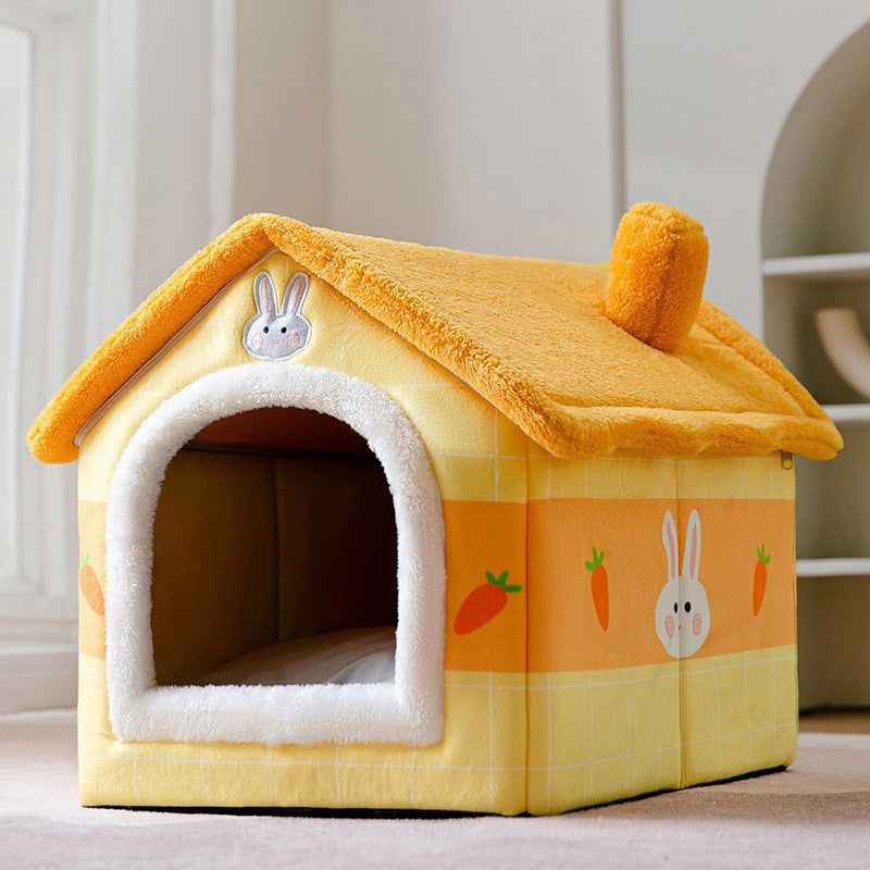 New cat nest rabbit door curtain four-season universal dog kennel for small and medium-sized dogs closed removable and washable dog bed pet kennel mat