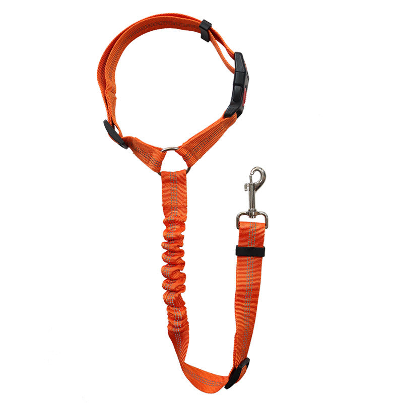 Pet car safety rope dog leash ring elastic retractable reflective strip dog leash wholesale