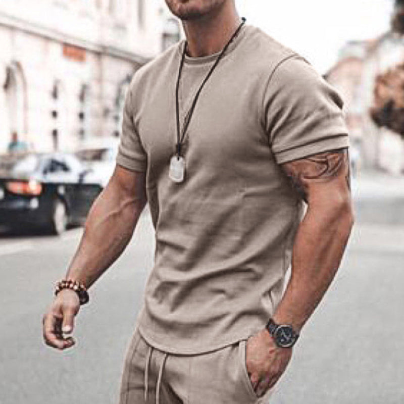 2021 new Amazon ebay hot style men's summer short-sleeved shorts suit sports casual suit men's