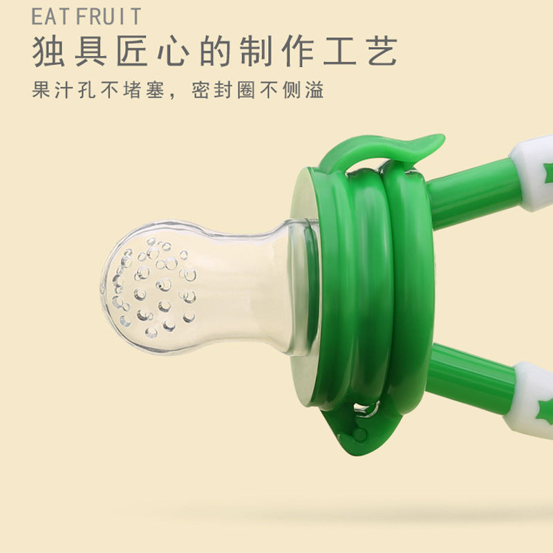 Baby fruit and vegetable bag baby eat fruit complementary food tool silicone mesh bag newborn teether toy bite bag