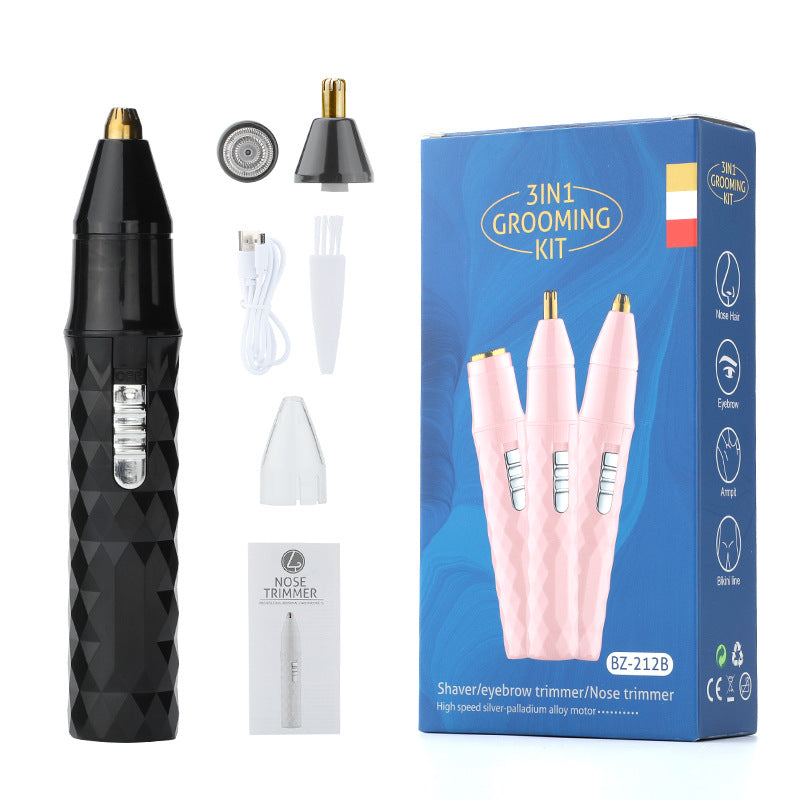 Wholesale Portable Nose Hair Trimmer USB Rechargeable Shaving Nose Hair Cleaner Electric Nose Hair Shaver