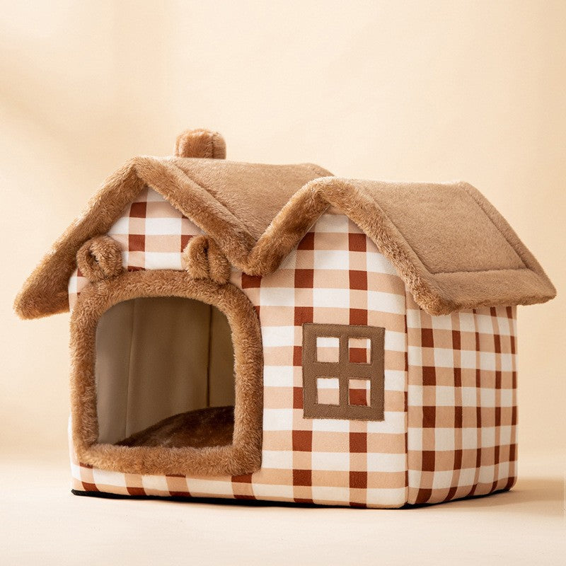 Double roof detachable and washable dog house four seasons universal cat bed autumn and winter tent dog bed pet bed cat house dog house dog house