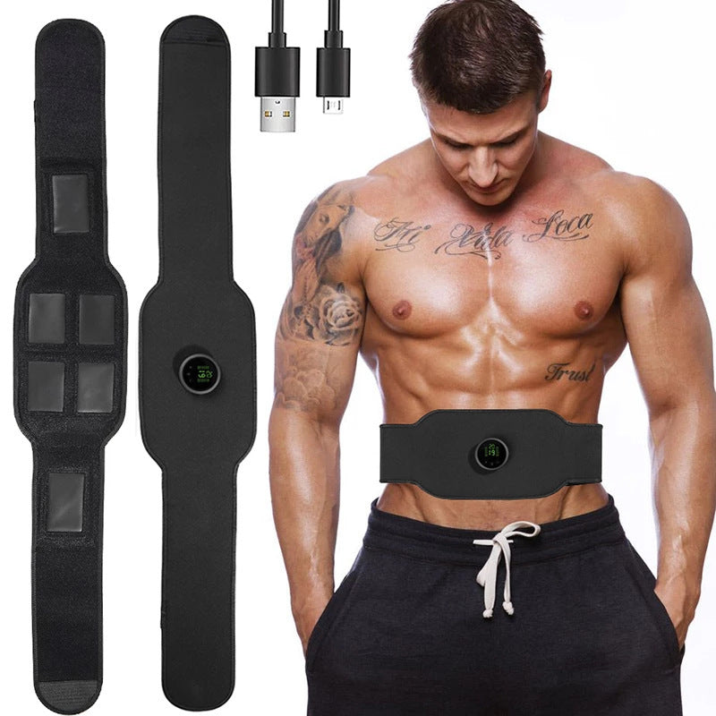 (Cross-border new model) EMS abdominal muscle sticker lazy abdominal fitness massage belt without hydrogel can be washed