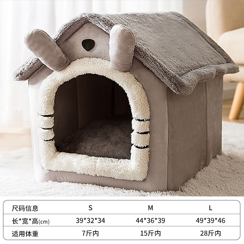 New cat nest rabbit door curtain four-season universal dog kennel for small and medium-sized dogs closed removable and washable dog bed pet kennel mat