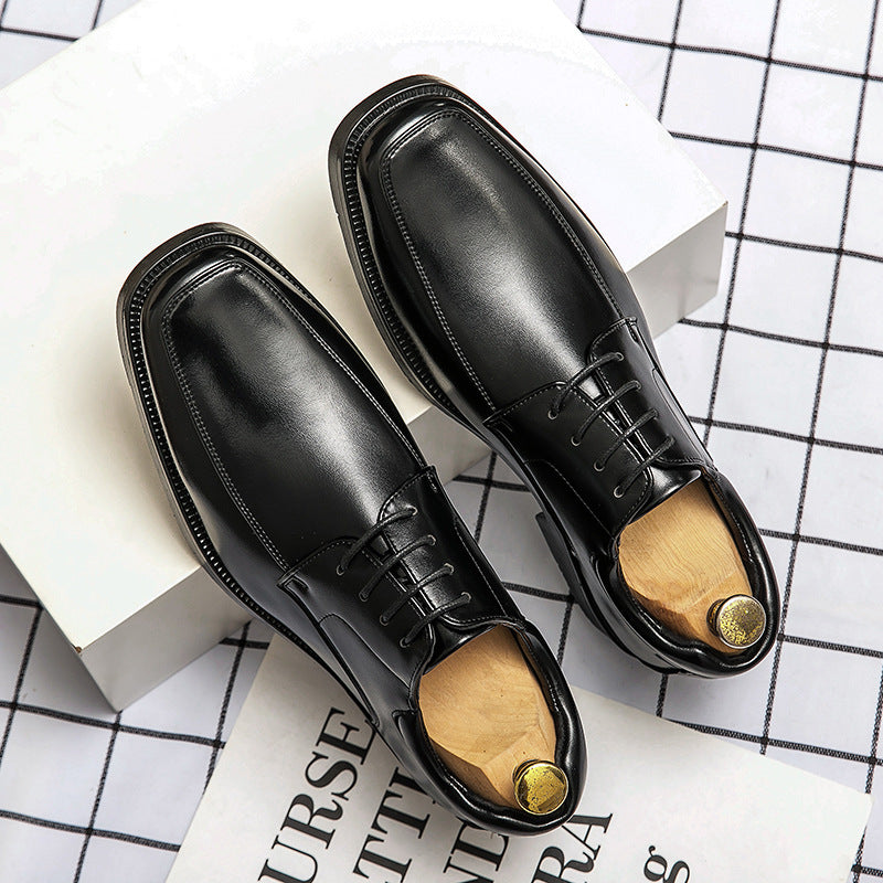 Square toe men's leather shoes cross-border large size 47 48 men's leather shoes business formal casual shoes British suit shoes