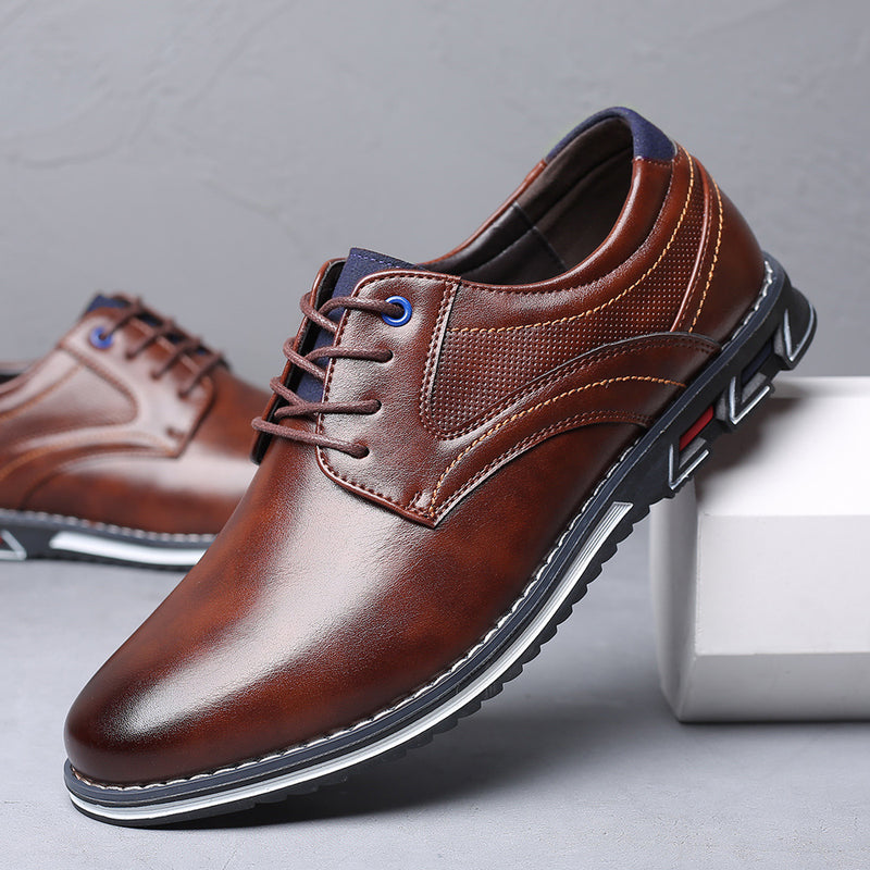 Autumn men's shoes 2023 new trendy business formal shoes British style men's casual leather shoes large size shoes 48