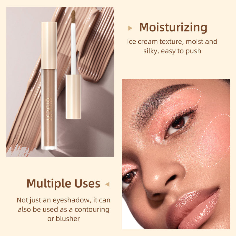 QIBEST Matte Liquid Eyeshadow Mist Modify Face Nude Earth Color Three-dimensional Eye and Cheek Dual-use Set