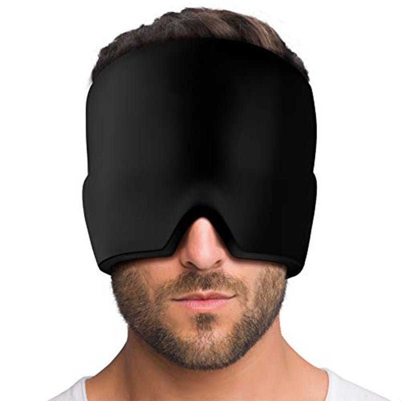 Migraine Relief Hat Ice Compression Headache Relief Gel Eye Mask Cold Therapy Migraine Face Mask Elastic Bag