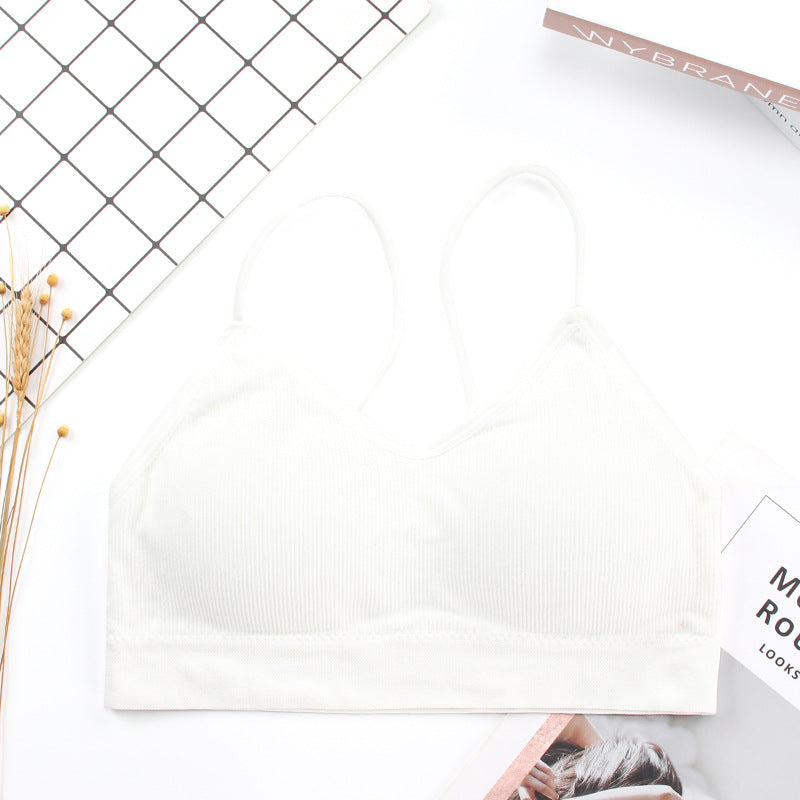 New seamless anti-glare tube top with chest pad threaded camisole beauty back wrap chest one piece bra underwear women