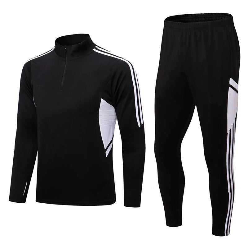 Half zipper long sleeve trousers suit training suit club basic football uniform jersey long zipper logo foreign trade