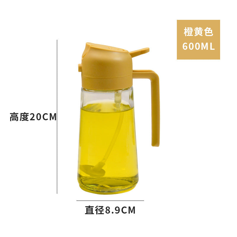 Multifunctional oil pot household kitchen supplies spray to two-in-one oil bottle large capacity press oil spray pot new wholesale