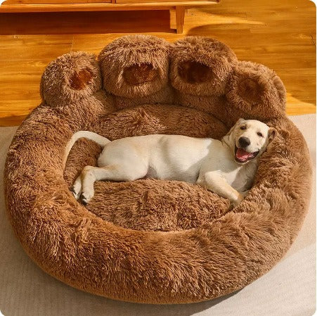 Cross-border winter dog kennel and cat kennel plush warm plush thickened creative panda paw cat and dog universal pet kennel manufacturer