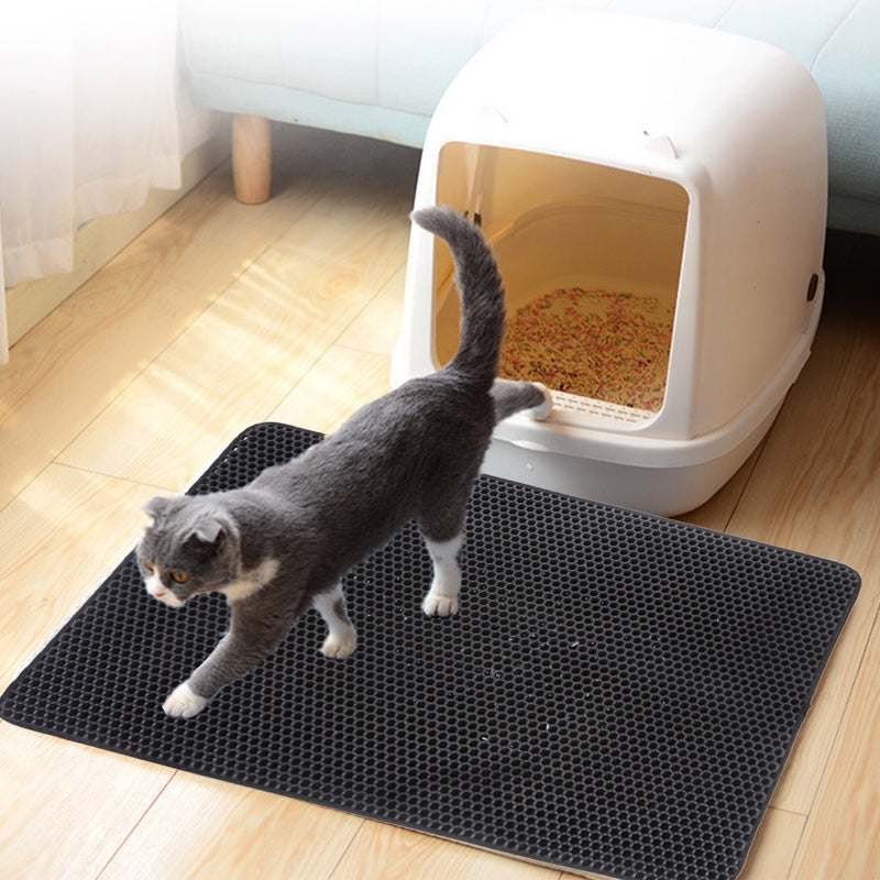 Cat litter mat eva double-layer pet floor mat removable and washable litter control mat cat supplies direct from the source manufacturer