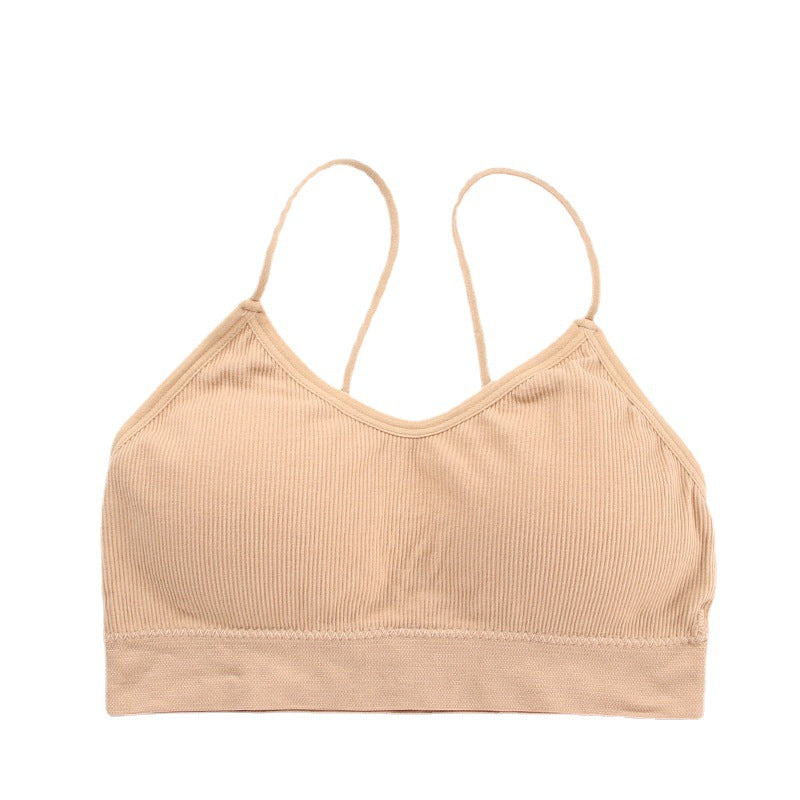 New seamless anti-glare tube top with chest pad threaded camisole beauty back wrap chest one piece bra underwear women