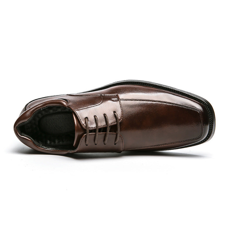 Square toe men's leather shoes cross-border large size 47 48 men's leather shoes business formal casual shoes British suit shoes