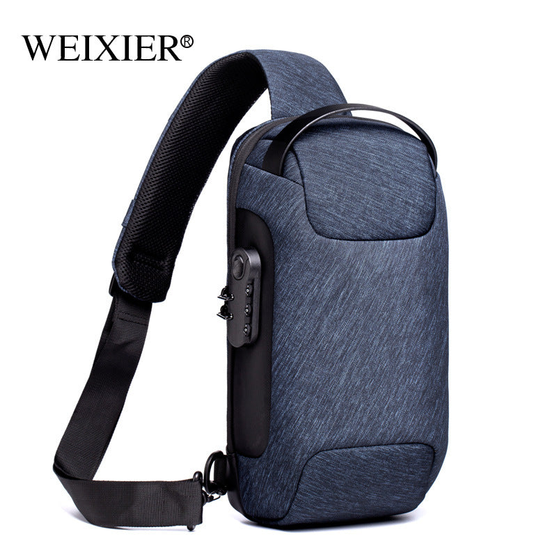 Chest bag shoulder bag men's anti-theft messenger bag men's bag Oxford cloth sports messenger bag single shoulder messenger men's chest bag