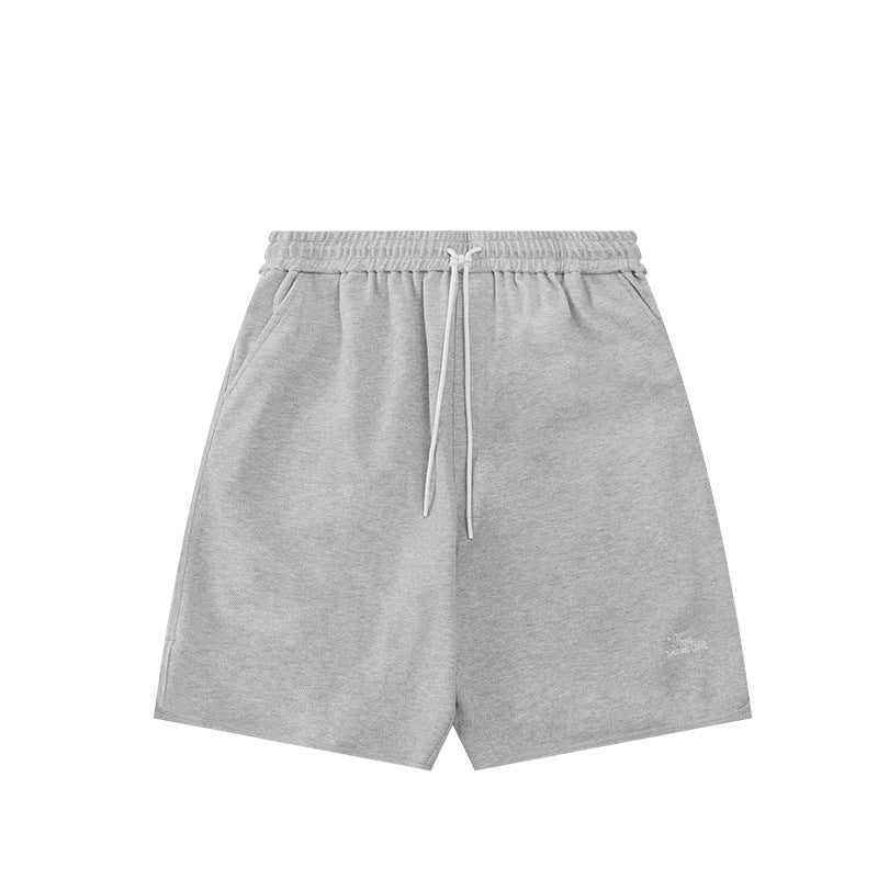 INF Men's Clothing | American Curved Slit Loose Shorts 2023 Summer New Arrival Letter Embroidery Personalized Quarter Pants Men