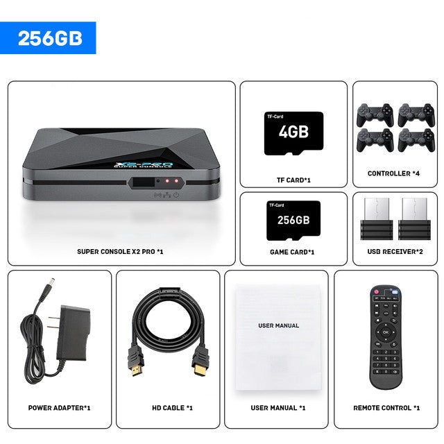 X2 PRO home game console 3D dual system game box with TV HD nostalgic arcade dual joystick PS