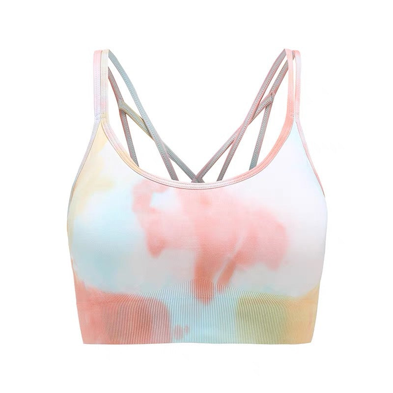 AliExpress European and American ins hot tie-dye yoga suit sexy seamless knitted fitness sports tight suit female