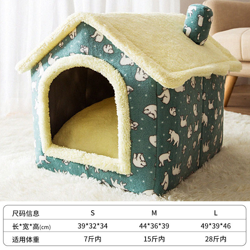 New cat nest rabbit door curtain four-season universal dog kennel for small and medium-sized dogs closed removable and washable dog bed pet kennel mat