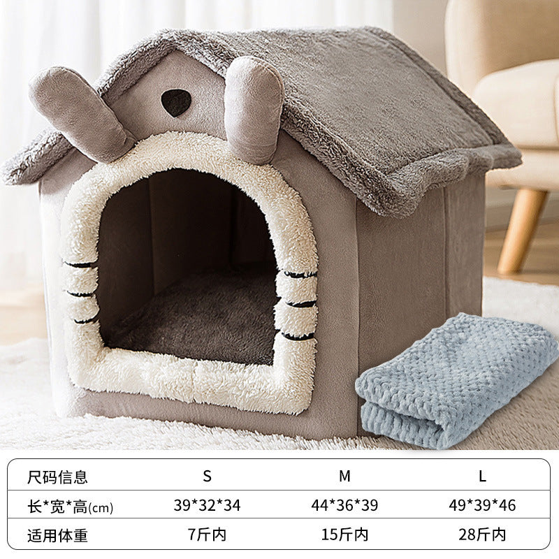 Double roof detachable and washable dog house four seasons universal cat bed autumn and winter tent dog bed pet bed cat house dog house dog house