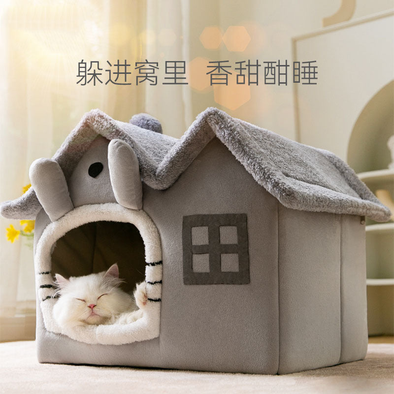 Double roof detachable and washable dog house four seasons universal cat bed autumn and winter tent dog bed pet bed cat house dog house dog house