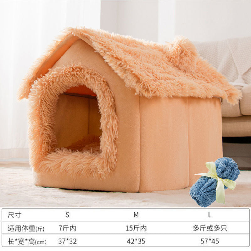 Double roof detachable and washable dog house four seasons universal cat bed autumn and winter tent dog bed pet bed cat house dog house dog house