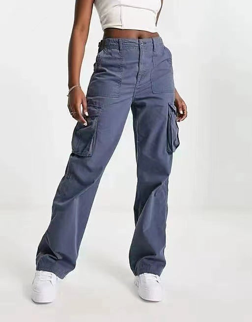 2023 Cross-border Summer New Casual Versatile Army Green Overalls Hot Girls High Waist Slim Pants Women's Trendy