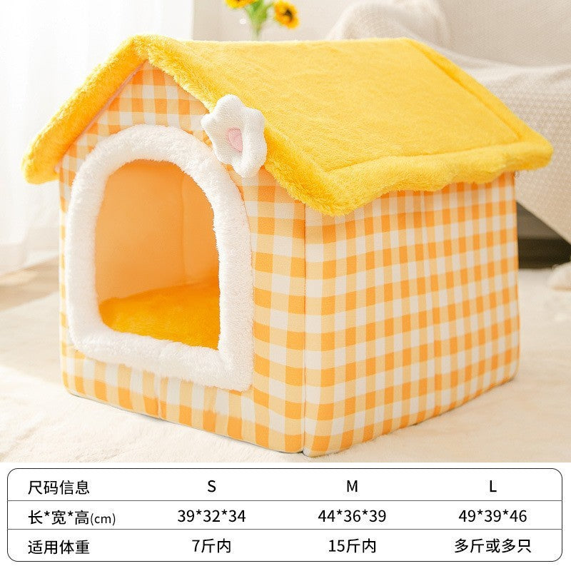 Double roof detachable and washable dog house four seasons universal cat bed autumn and winter tent dog bed pet bed cat house dog house dog house