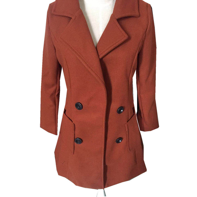 2021 new winter Korean version slim fit, fashionable temperament, mid-length waisted woolen coat, women's woolen coat