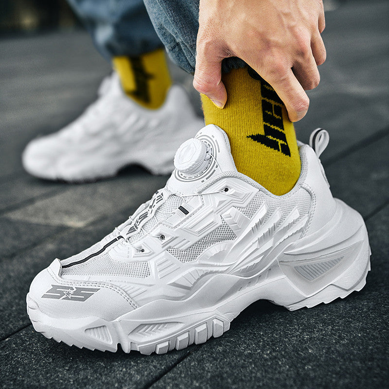 Sports shoes men's swivel buttons foreign trade large size daddy shoes couple running machine armor shoes men's shoes factory direct sales