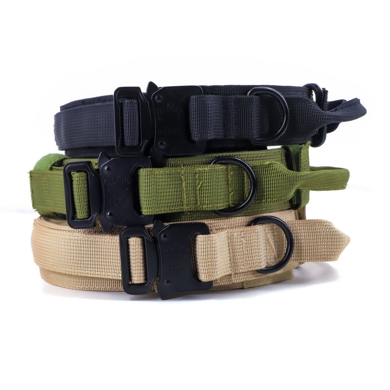 Amazon Explosive Tactical Collar Leash Pet Collar Nylon Medium and Large Dog Army Dog Training Dog Collar