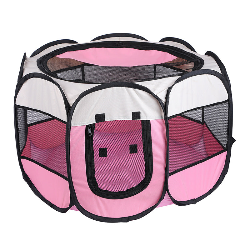 New cat litter kennel pet tent breathable foldable and washable octagonal fence Oxford cloth anti-scratch delivery room available