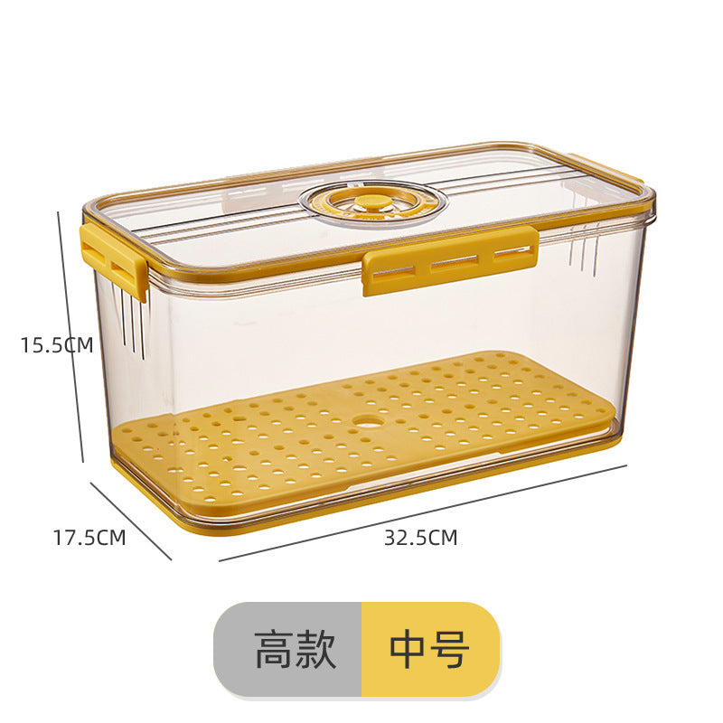 Refrigerator Storage Box Plastic Kitchen Organizer Timing Frozen Food Grade PET Sealed Large Capacity Transparent Storage Box