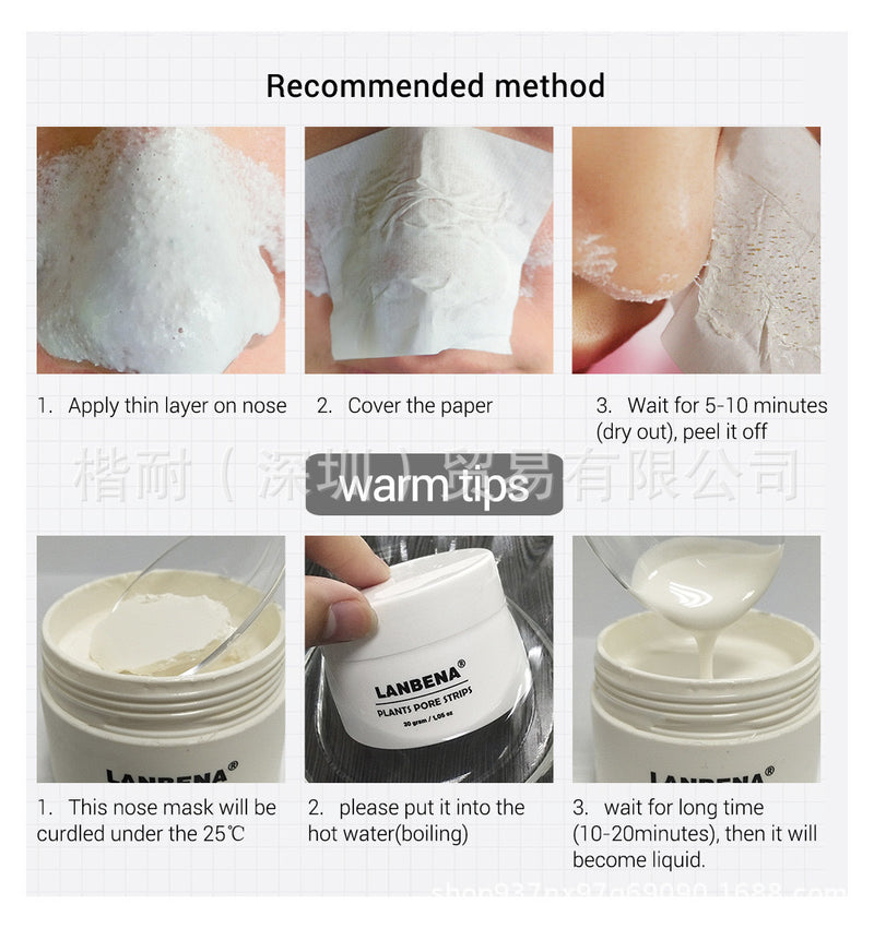 LANBENA Blackhead Nasal Mask with Blackhead Absorbing Paper Tear-Off Acne Cleansing Nose for Men and Women