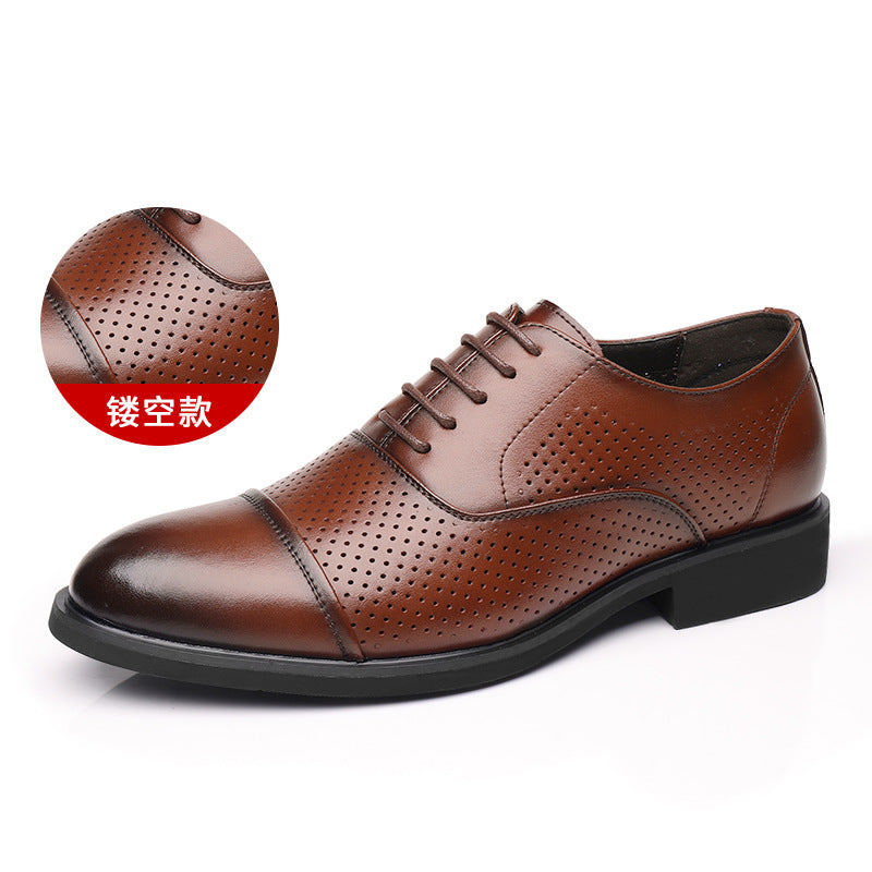 New men's height-increasing shoes for all seasons, business formal leather men's leather shoes, British casual wedding shoes for men
