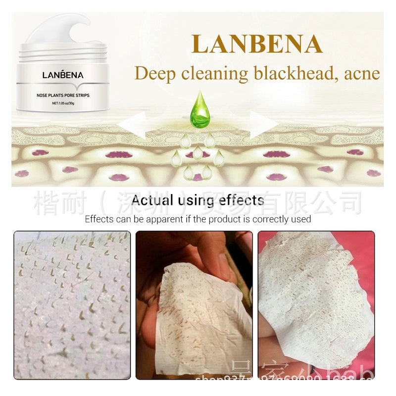 LANBENA Blackhead Nasal Mask with Blackhead Absorbing Paper Tear-Off Acne Cleansing Nose for Men and Women