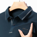 Live e-commerce ice silk men's long-sleeved T-shirt middle-aged dad wear thin top lapel seamless bottoming POLO shirt